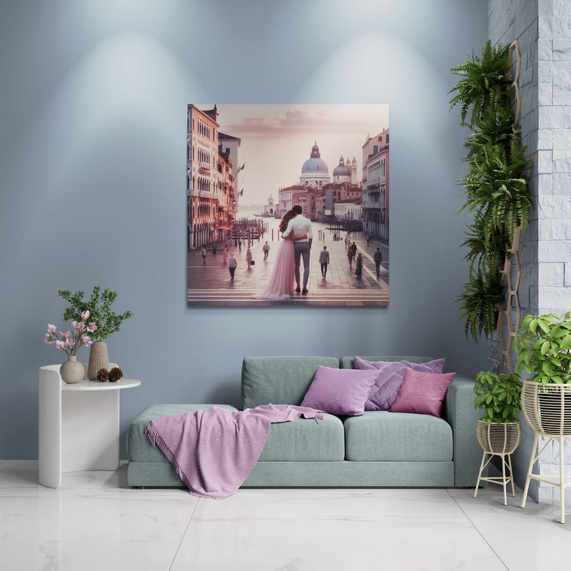 blush pink wall art, venice artwork, venice wall art canvas