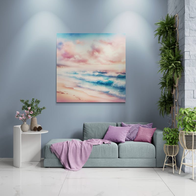 blush pink wall art, coastal artwork, blush pink artwork