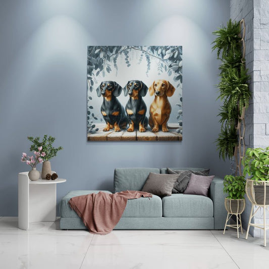 dachshund painting, dachshund wall art canvas