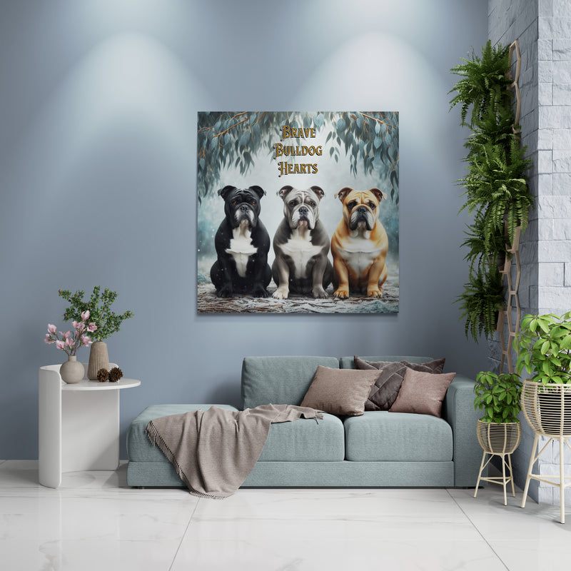 bulldog wall art, bulldog canvas art, bulldog artwork