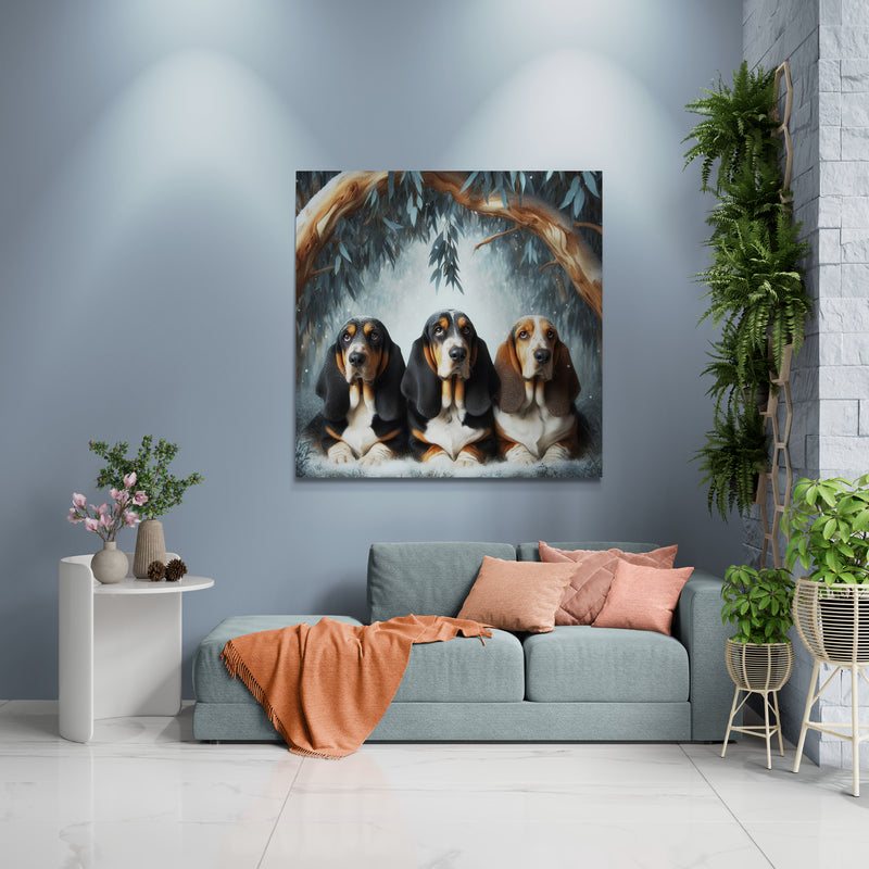 basset hound art, basset hound artwork