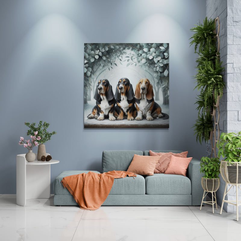 basset hound art, basset hound artwork