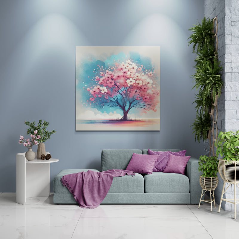 blossom artwork, cherry blossom wall art, blossom canvas