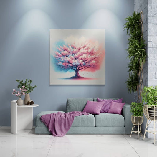 blossom artwork, cherry blossom wall art, blossom canvas