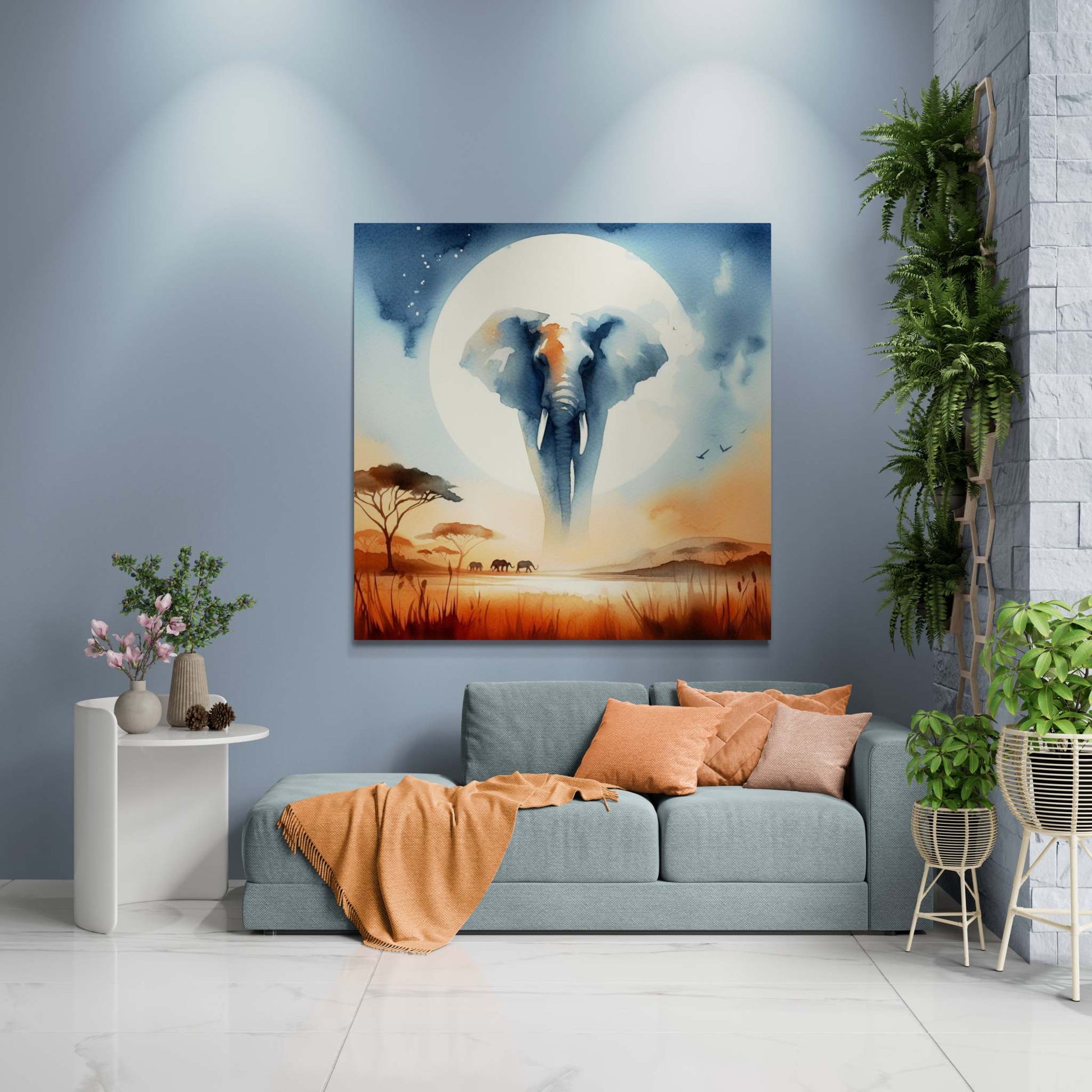 elephant artwork, elephant canvas art