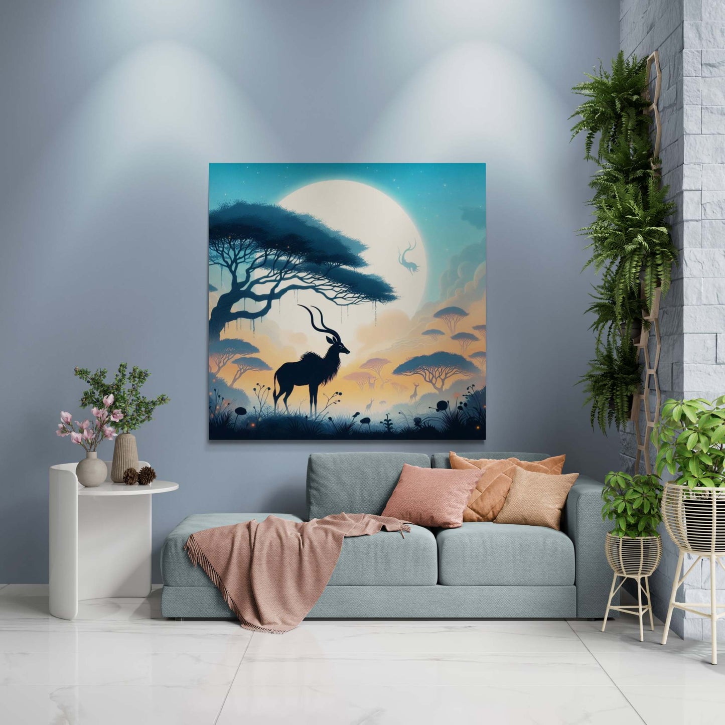 deer canvas, kudu artwork, wildlife canvas