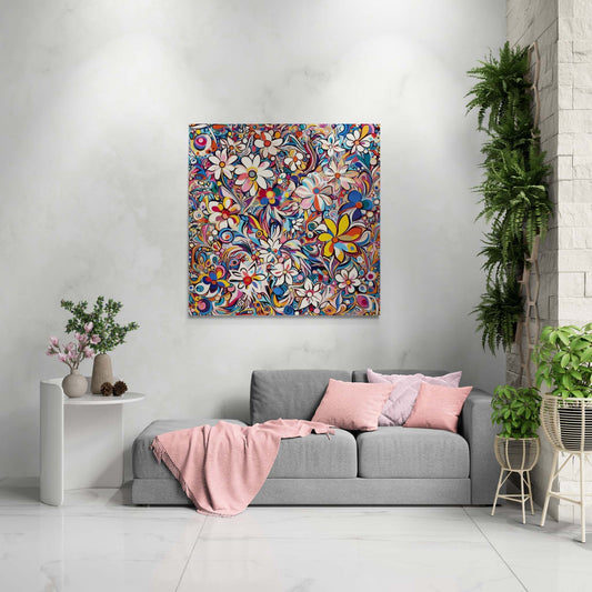 floral canvas wall art, abstract floral canvas