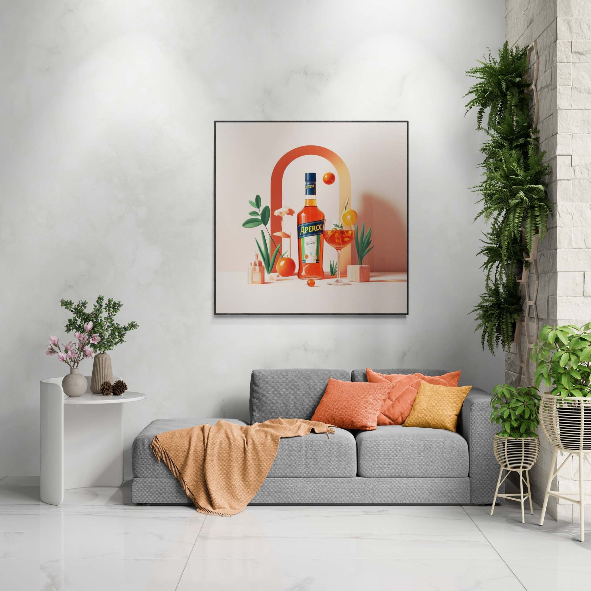 aperol spritz poster, cocktail poster, bar cart decor