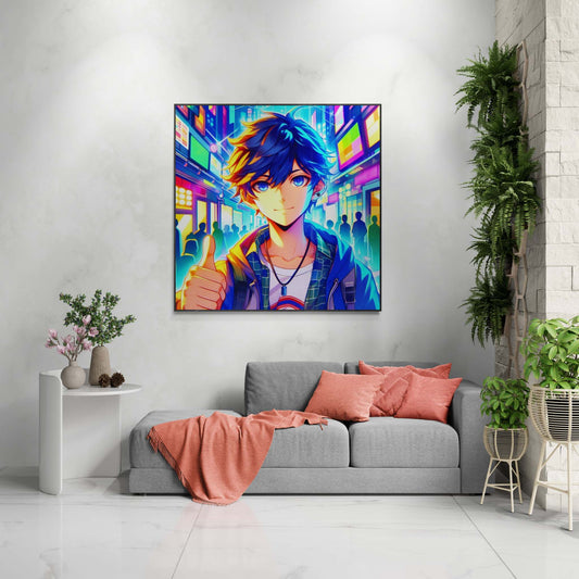 anime art, anime boy poster