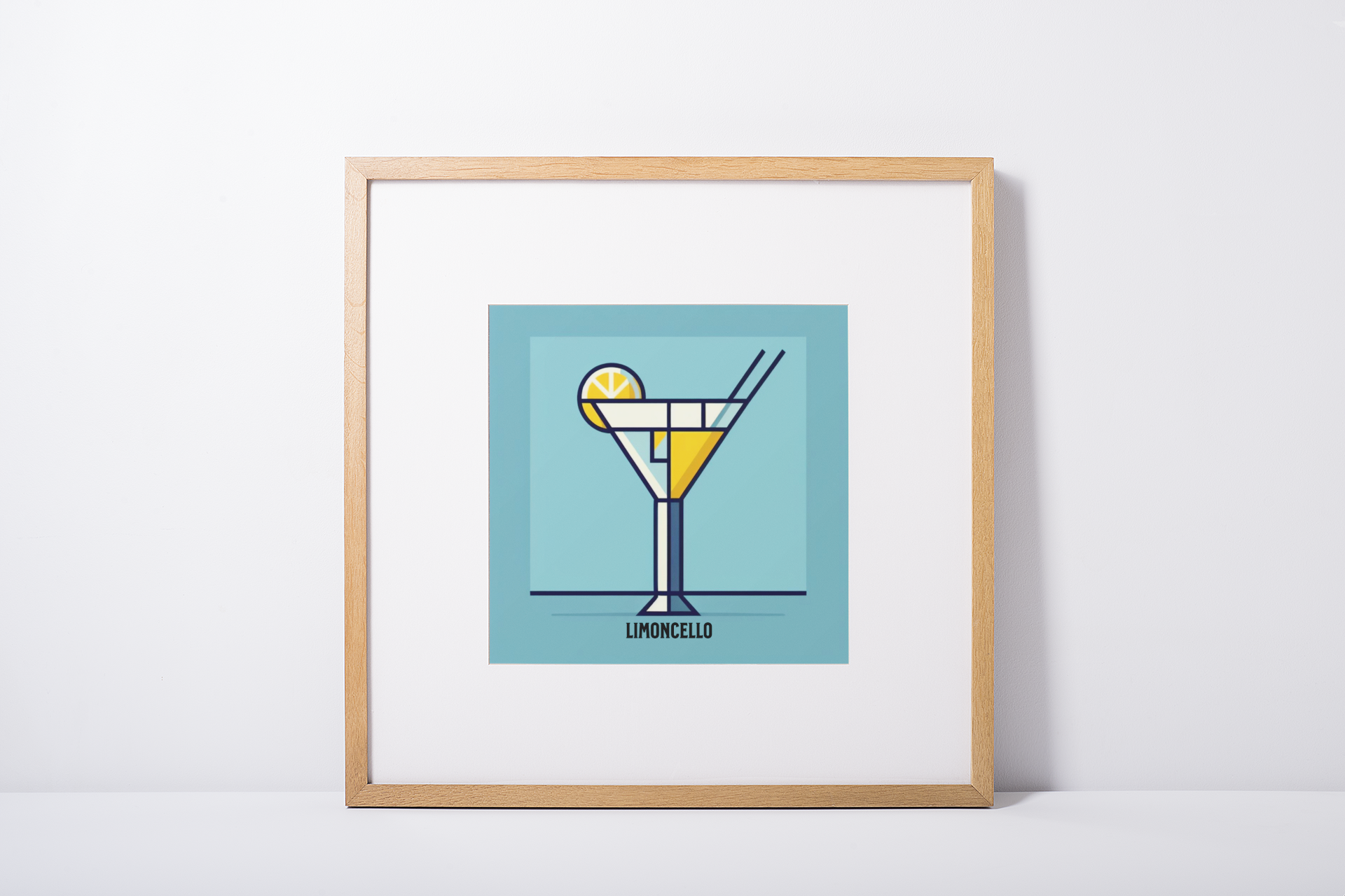 bar cart decor, cocktail poster, limoncello