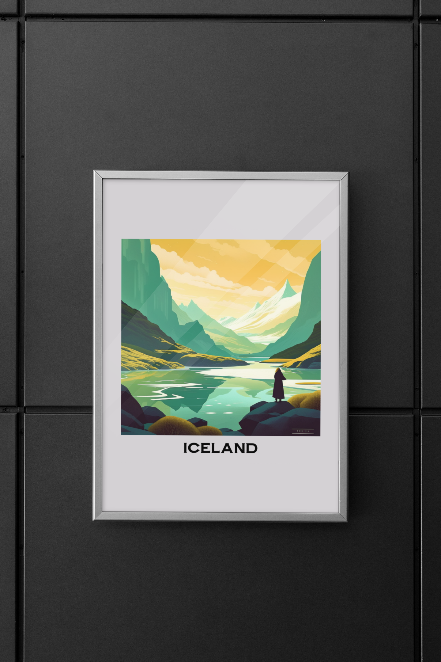 retro travel poster, iceland travel poster, 