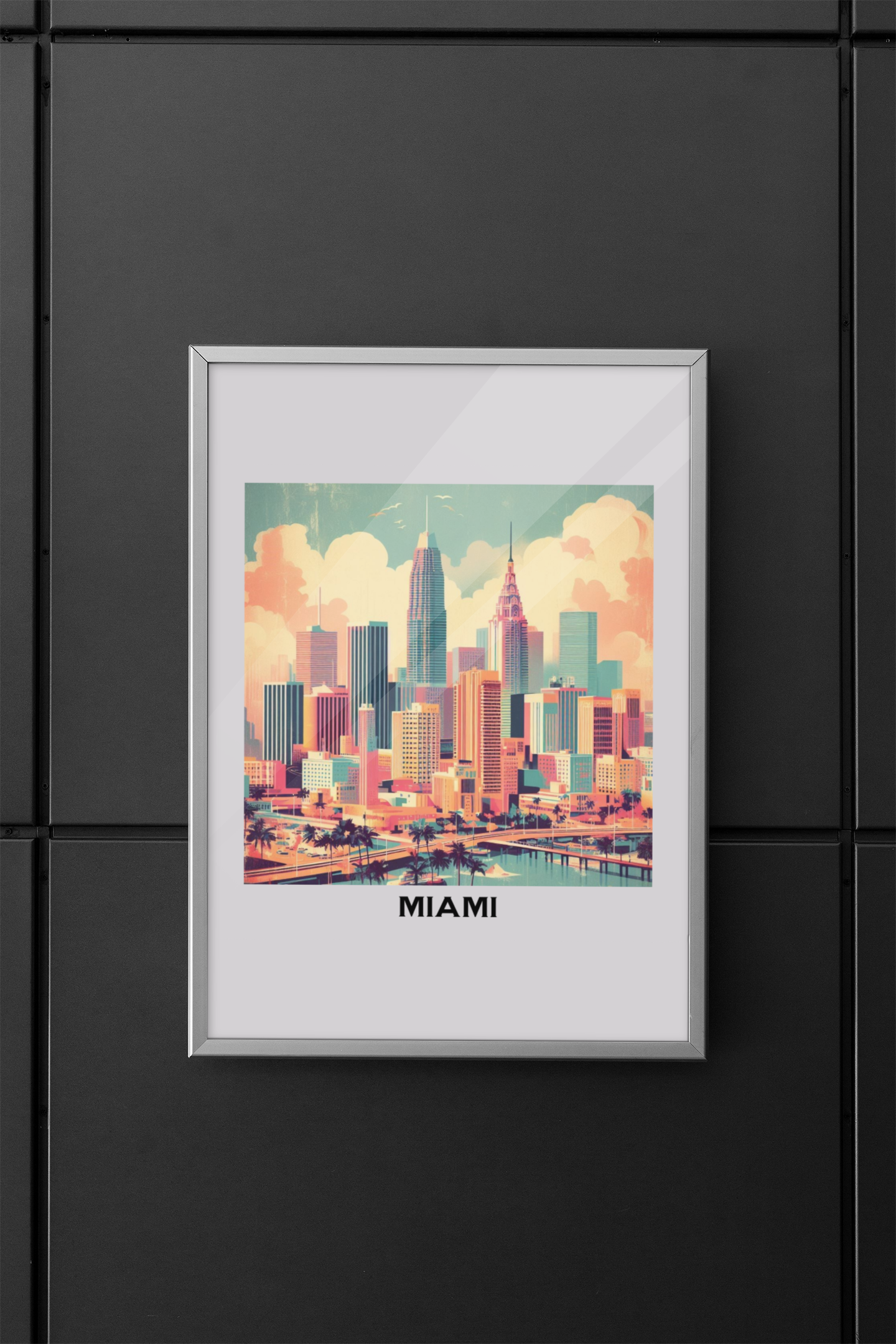 miami poster, vintage travel poster