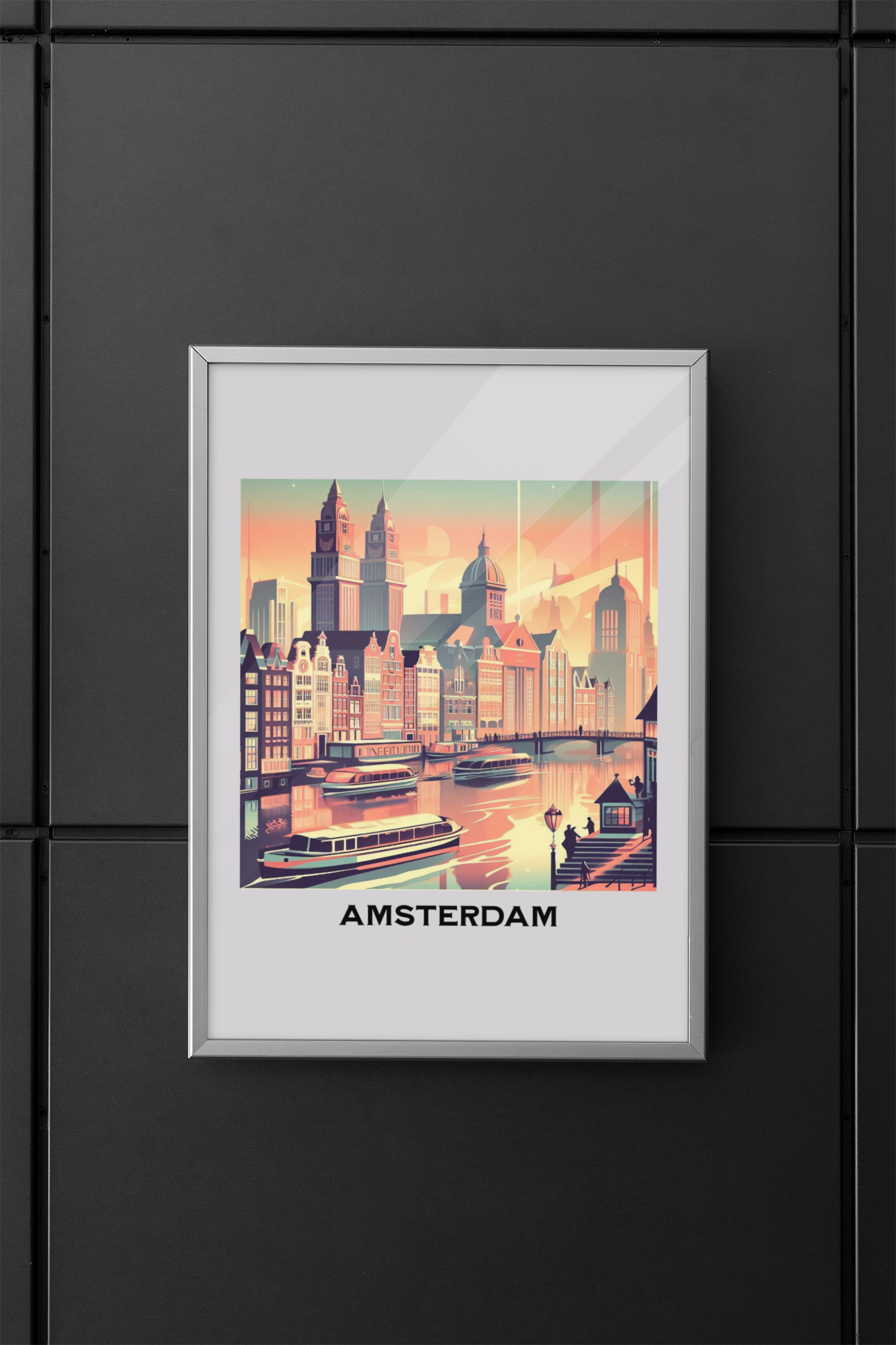 amsterdam poster, retro travel poster