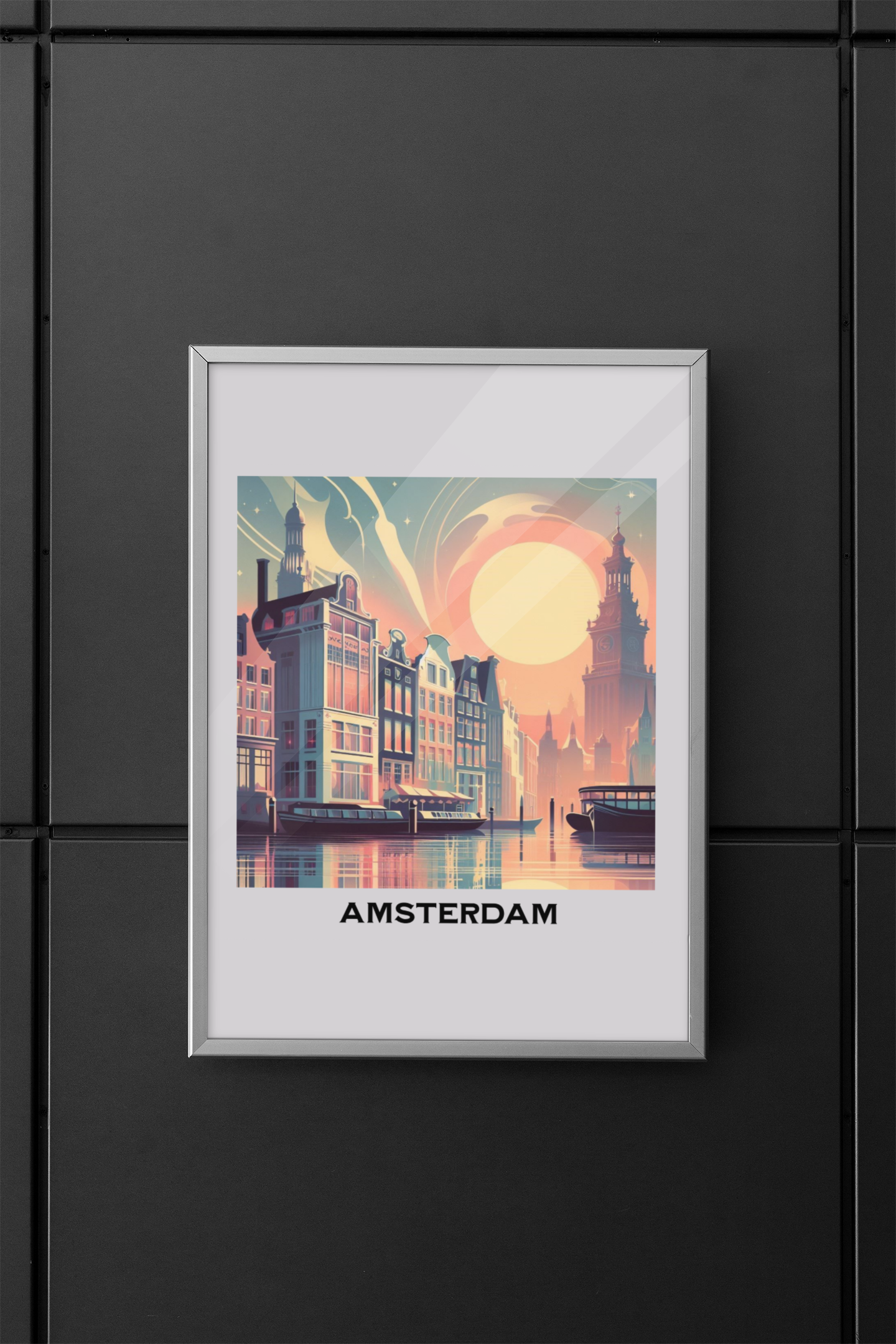 amsterdam poster, retro travel poster