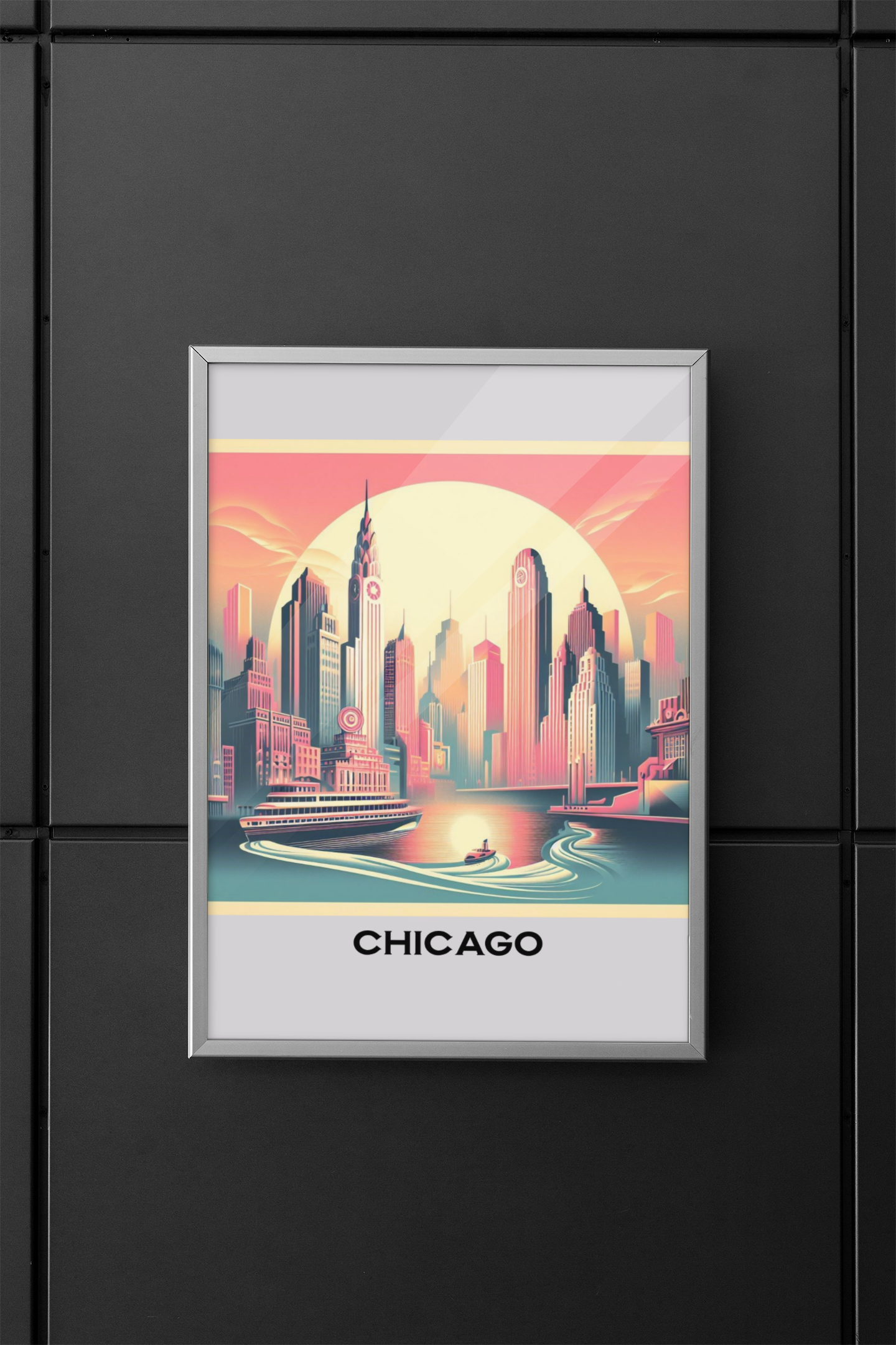 vintage travel poster, chicago poster