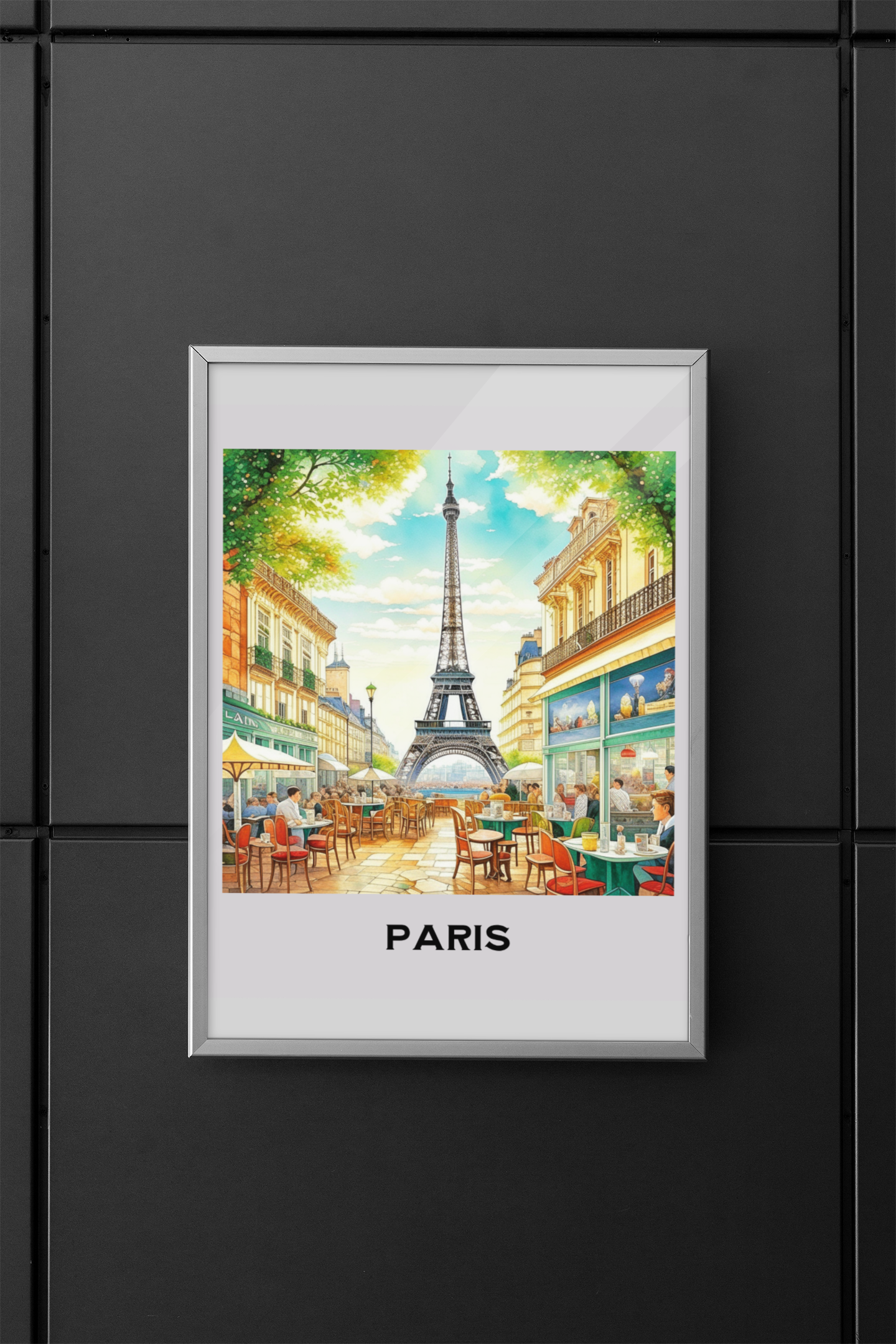 retro travel poster, paris travel poster, paris print