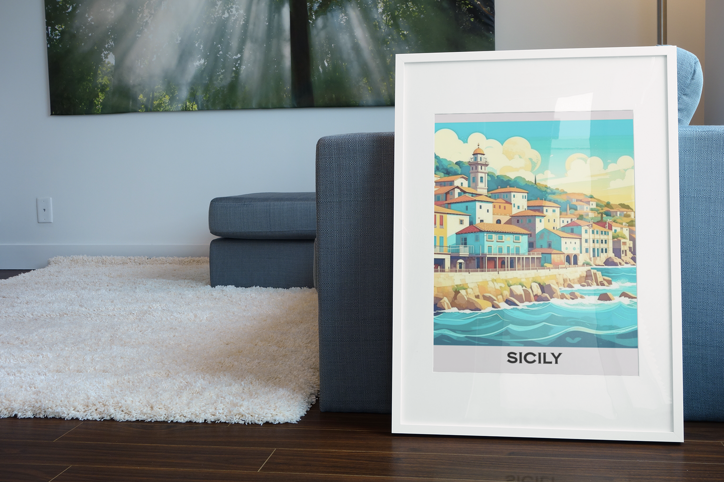 retro travel poster, italy poster, sicily poster