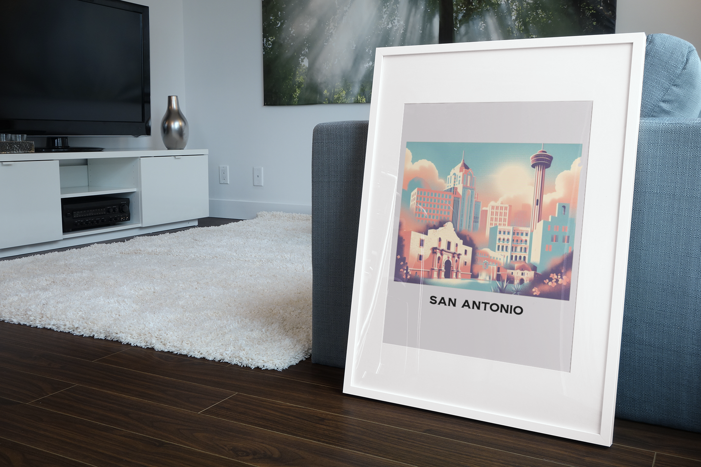 retro travel poster, san antonio poster