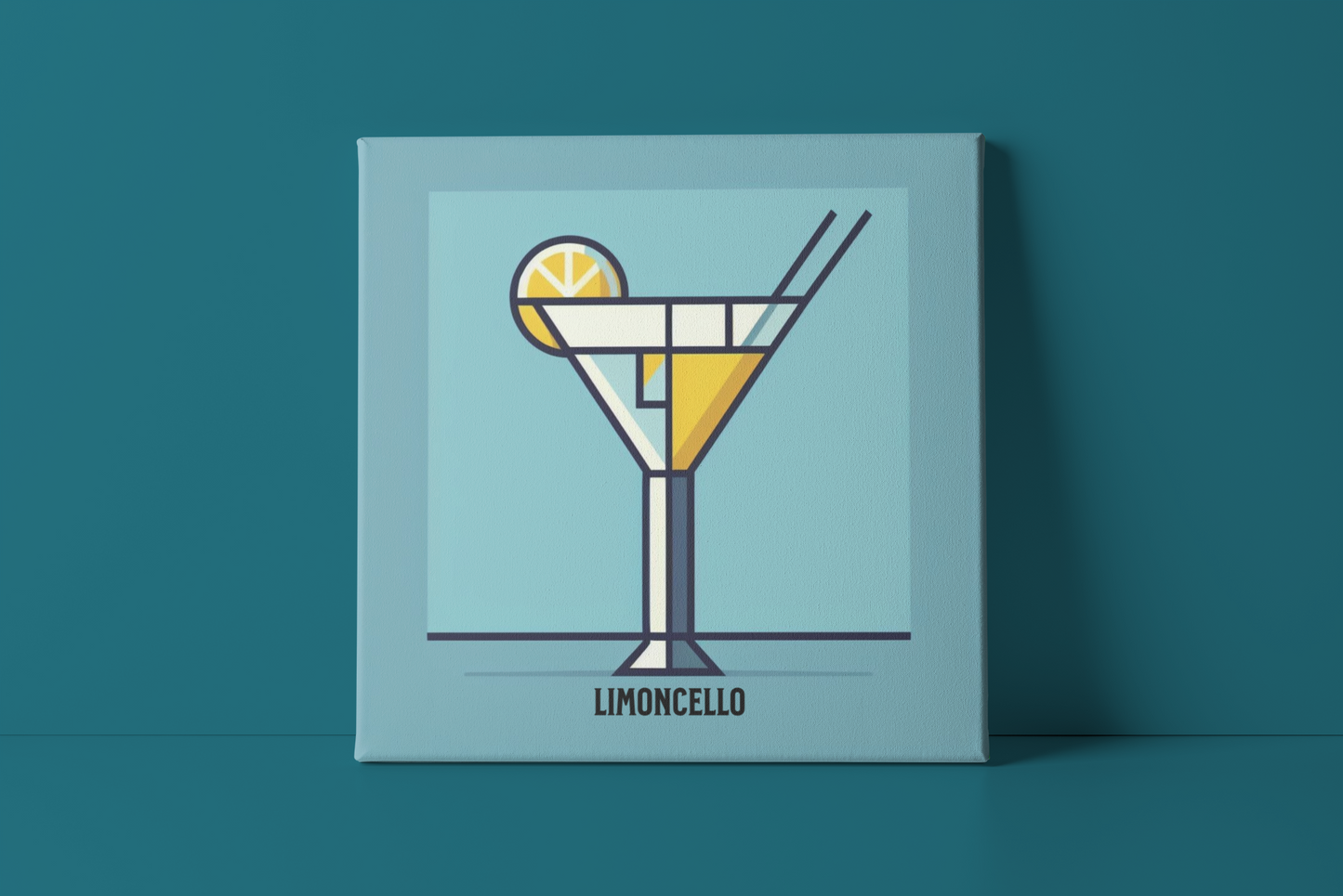 bar cart decor, cocktail poster, limoncello