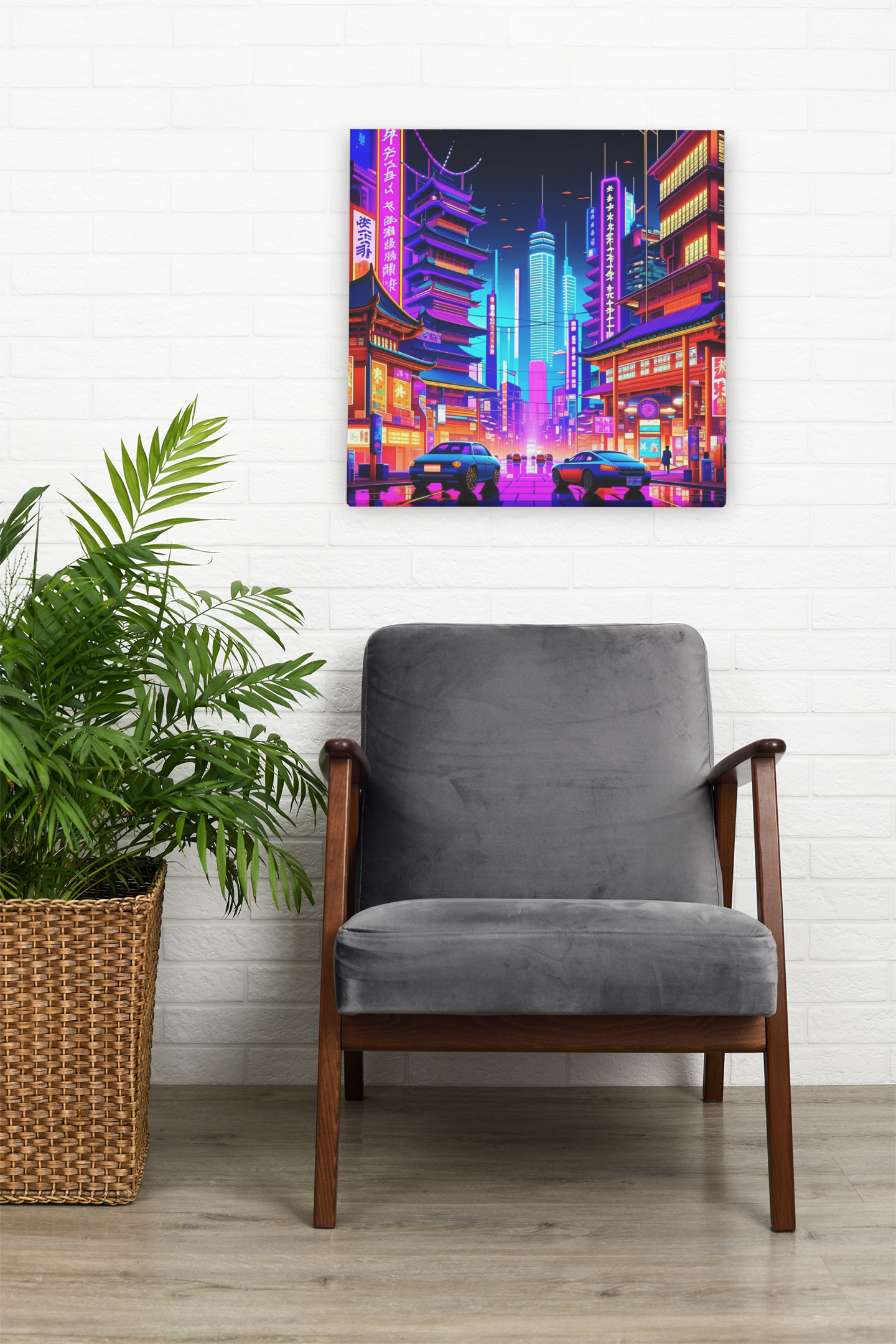 city skyline wall art, cityscape, colorful city print