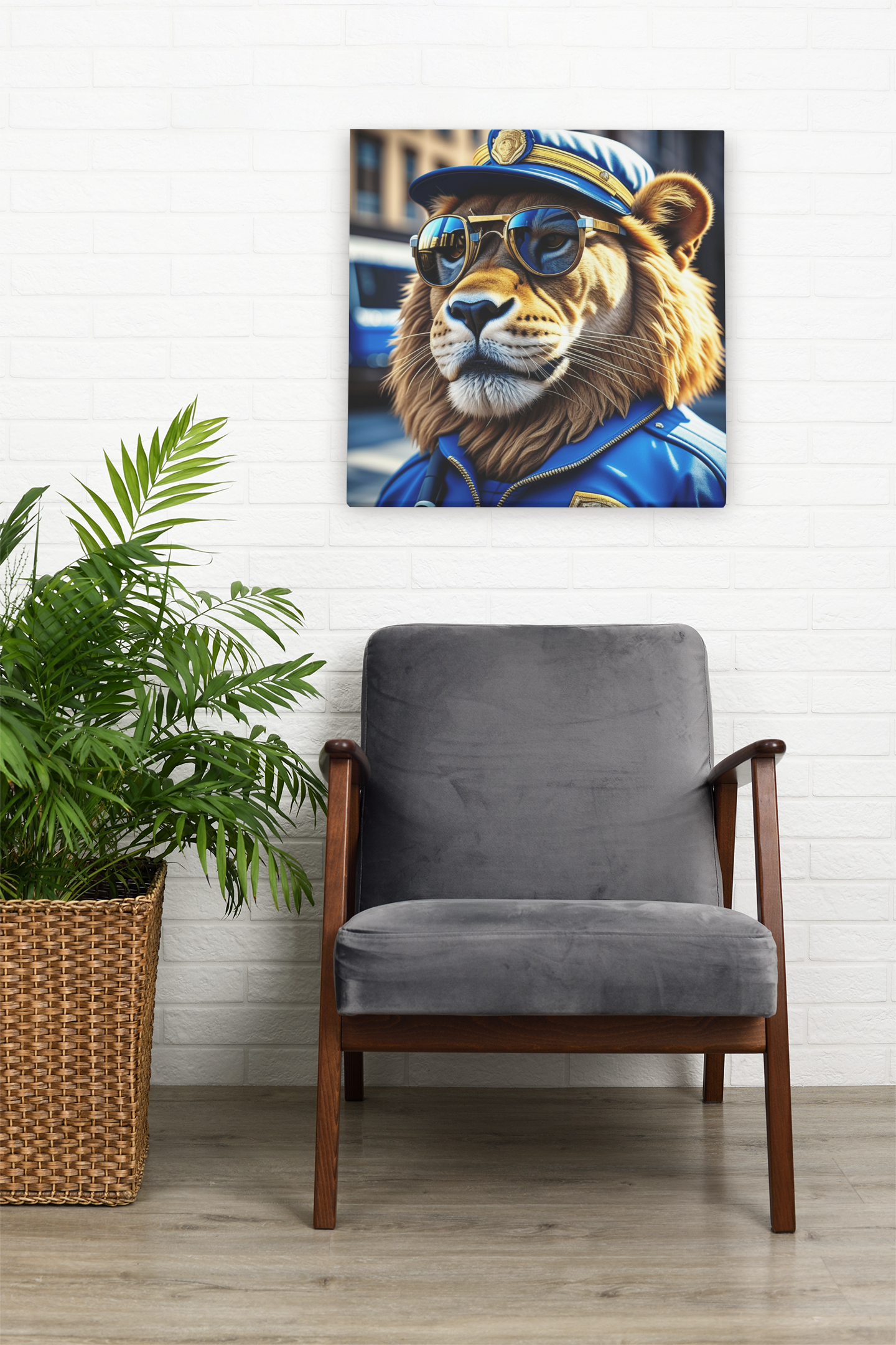 lion wall art, lion canvas, abstract lion art