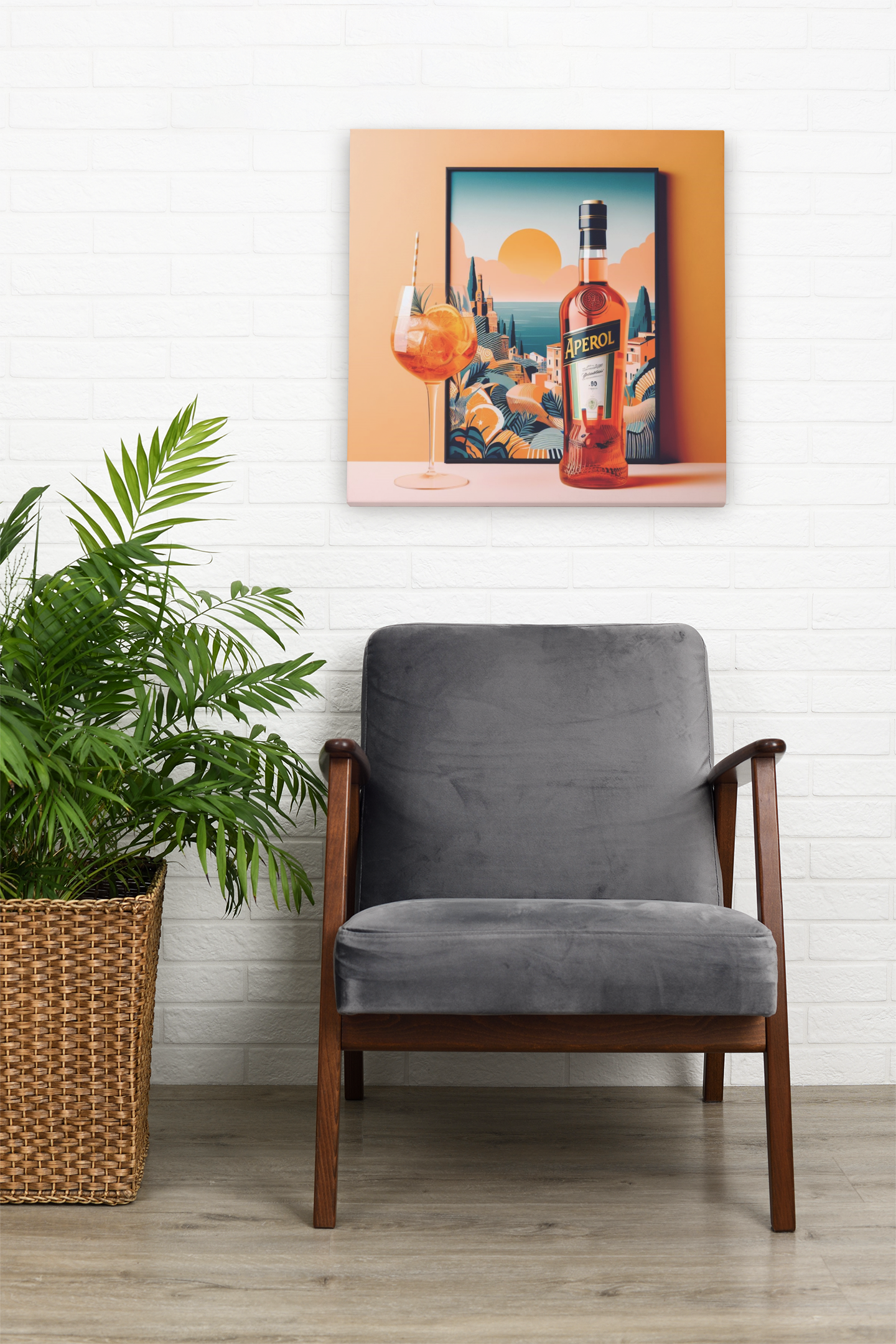 aperol spritz poster, cocktail poster, bar cart decor