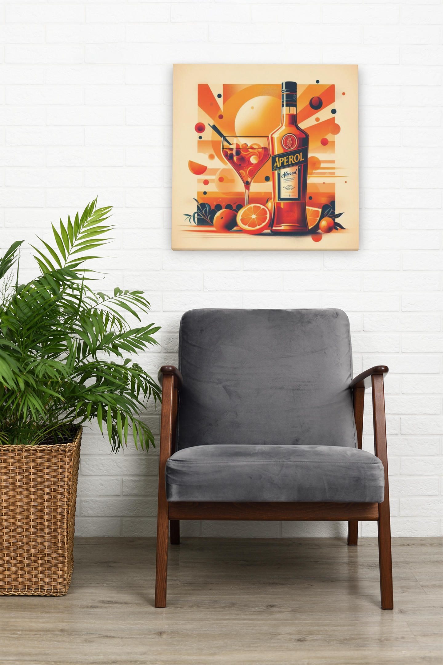 aperol spritz poster, cocktail poster, bar cart decor