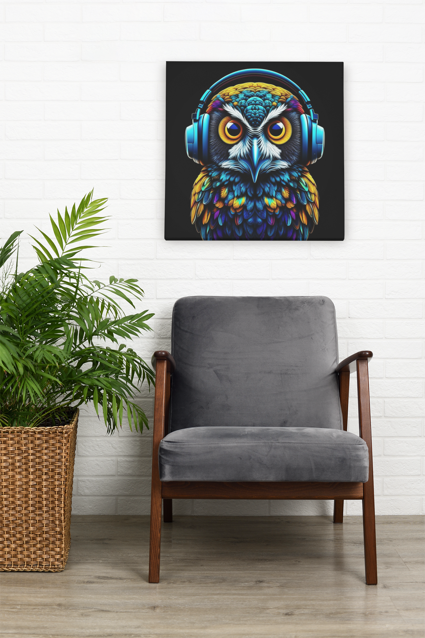 owl canvas wall art, abstract owl canvas, gaming wall art