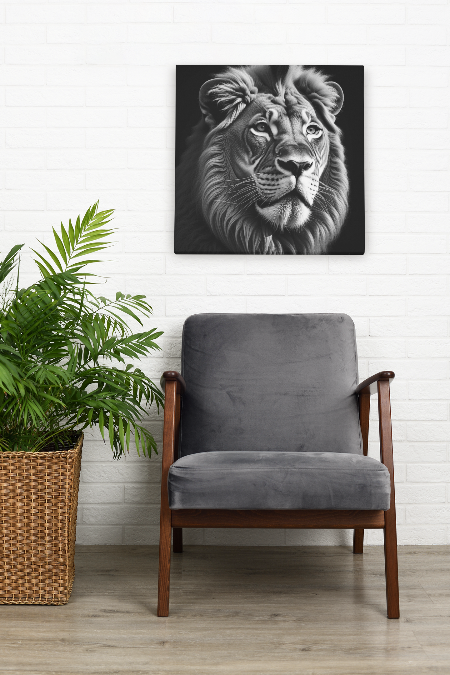 lion wall art, lion canvas, abstract lion art