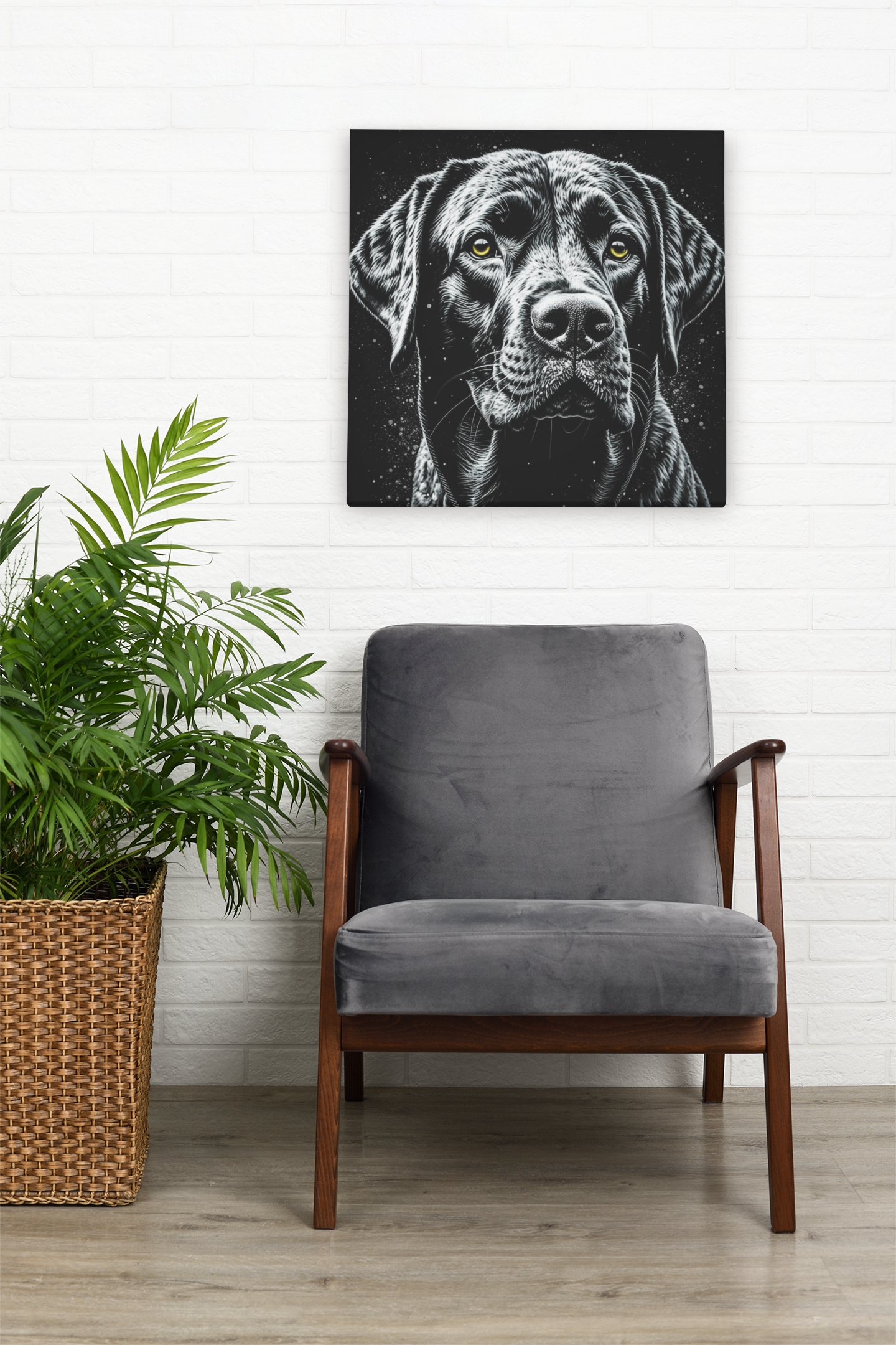 labrador print, black labrador art