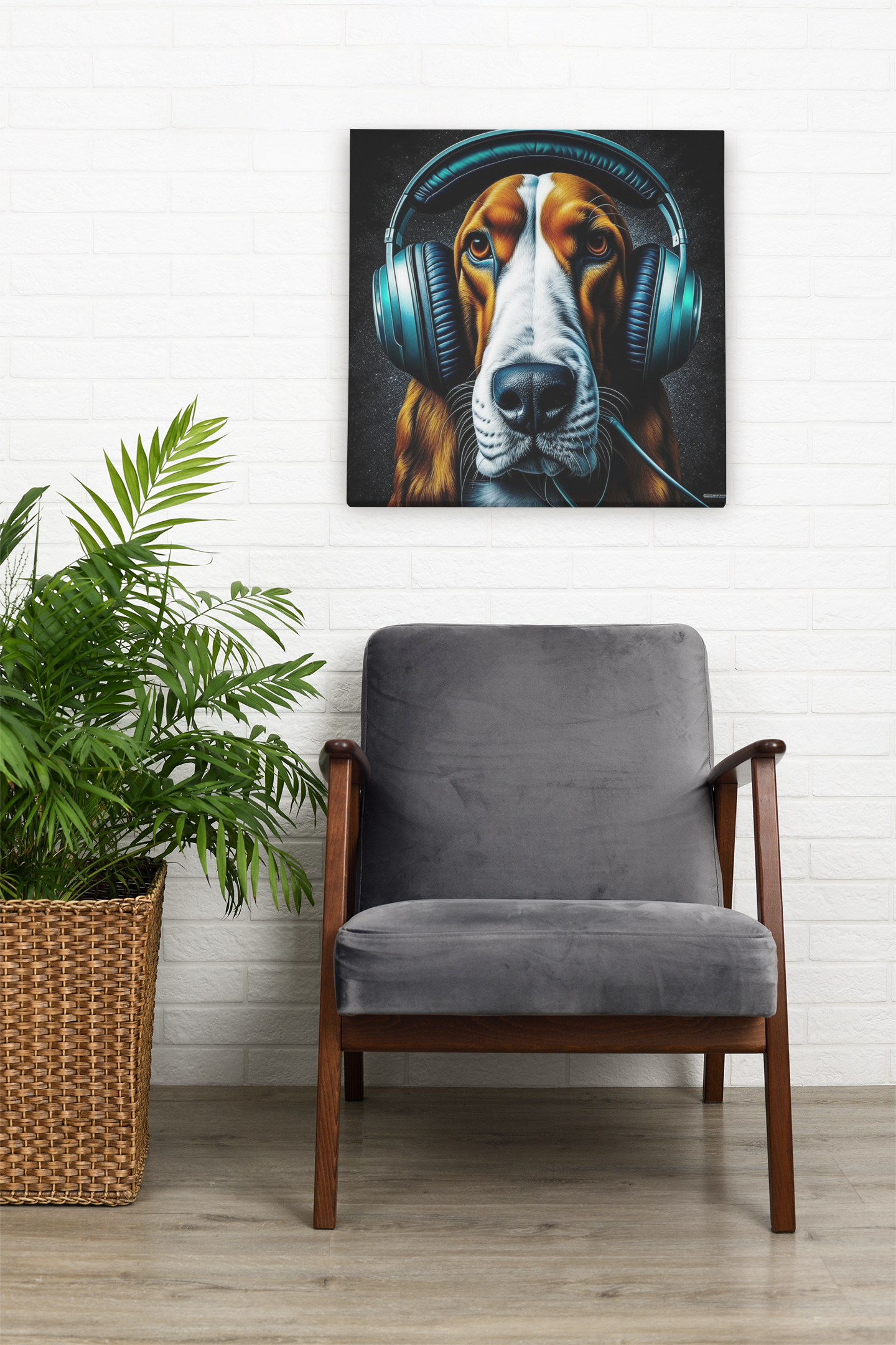 basset hound artwork, basset hound wall art canvas, gaming wall art