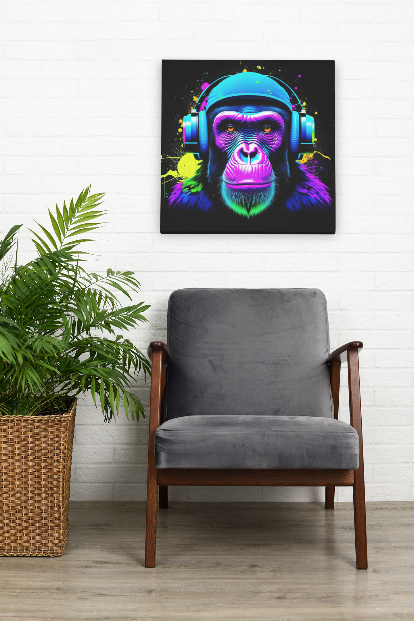 monkey artwork, gaming wall art, monkey wall art canvas