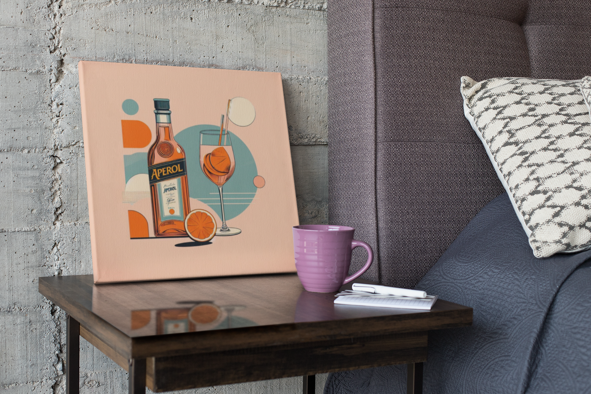 aperol spritz poster, cocktail poster, bar cart decor