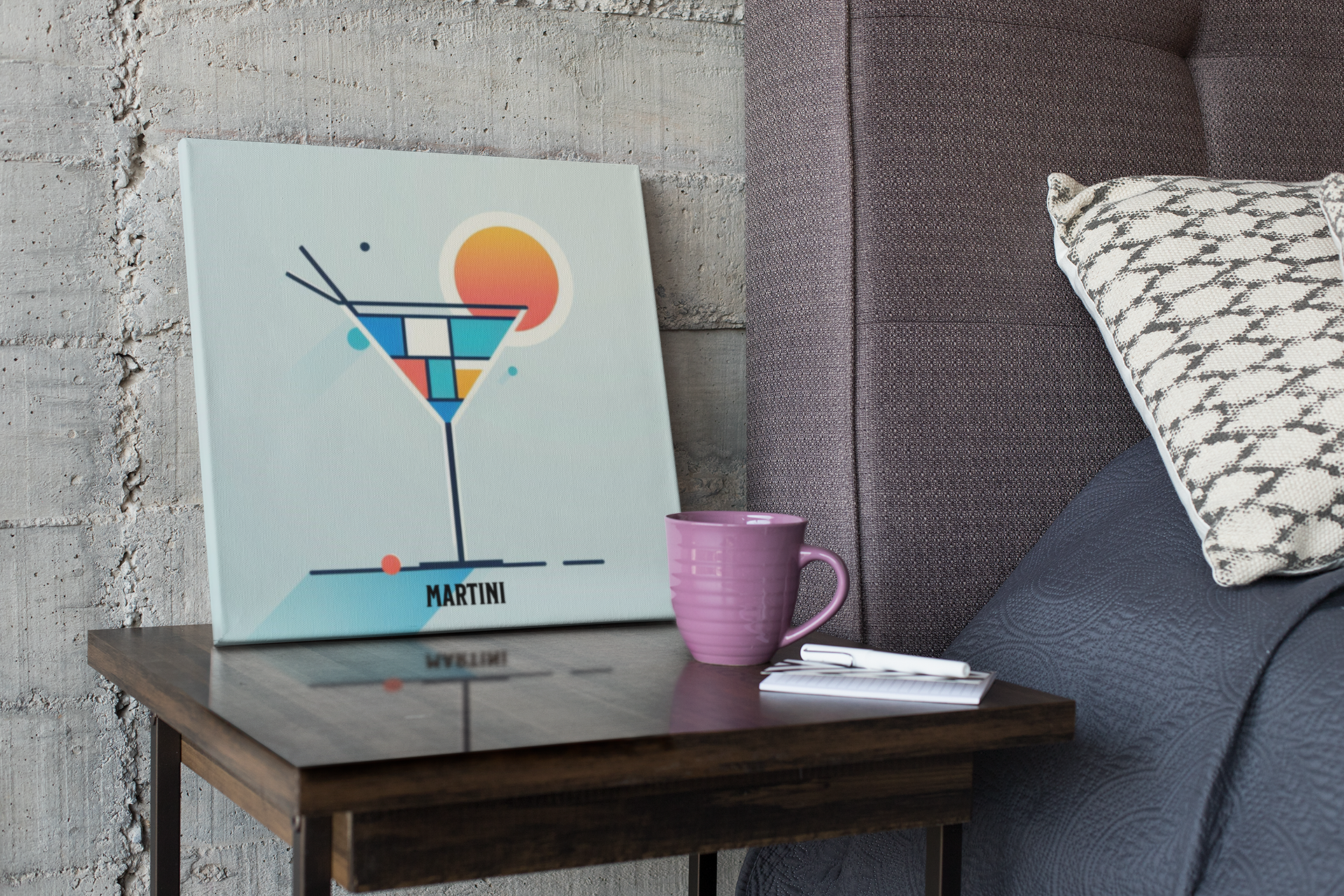 cocktail poster, bar cart decor