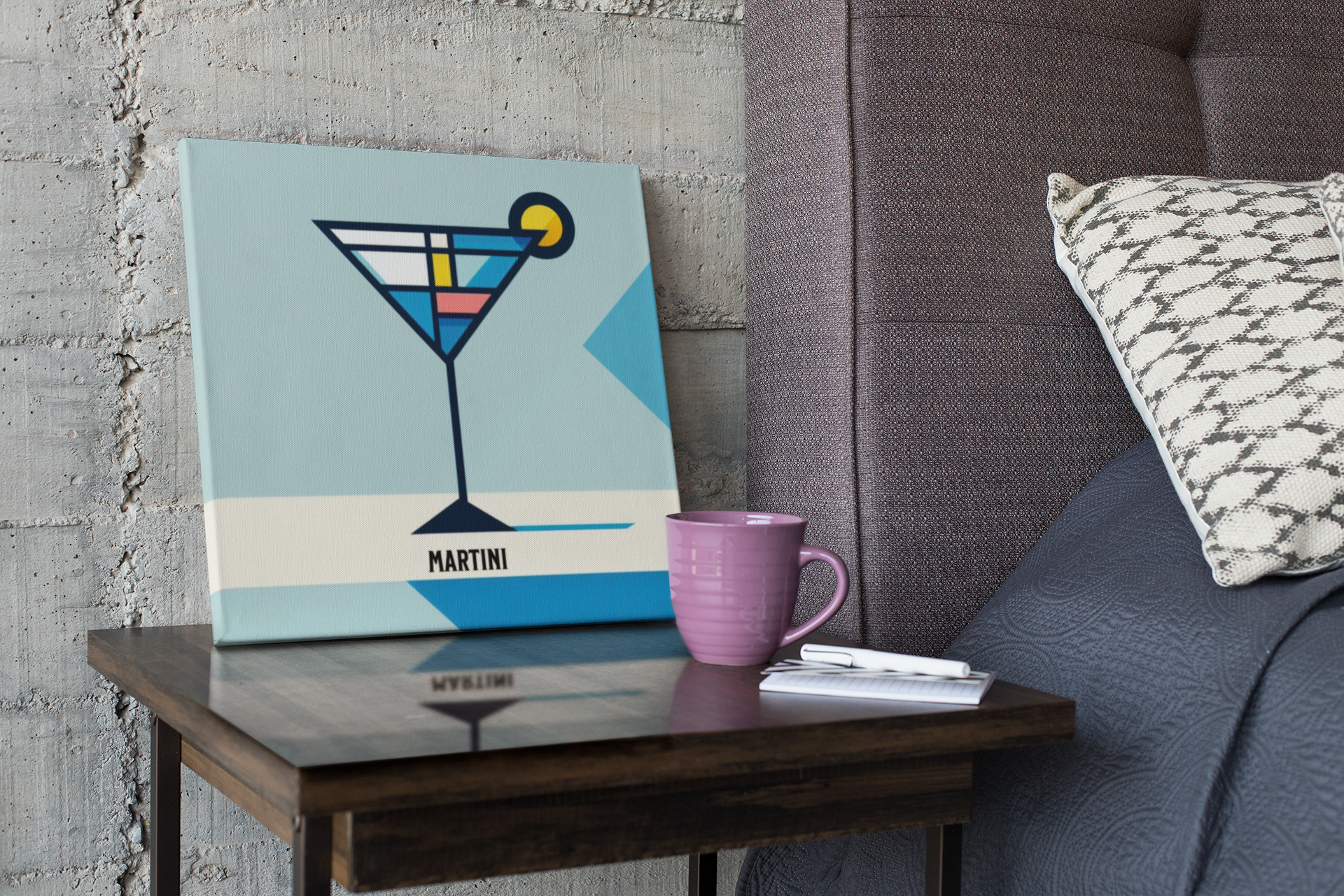 cocktail poster, bar cart decor