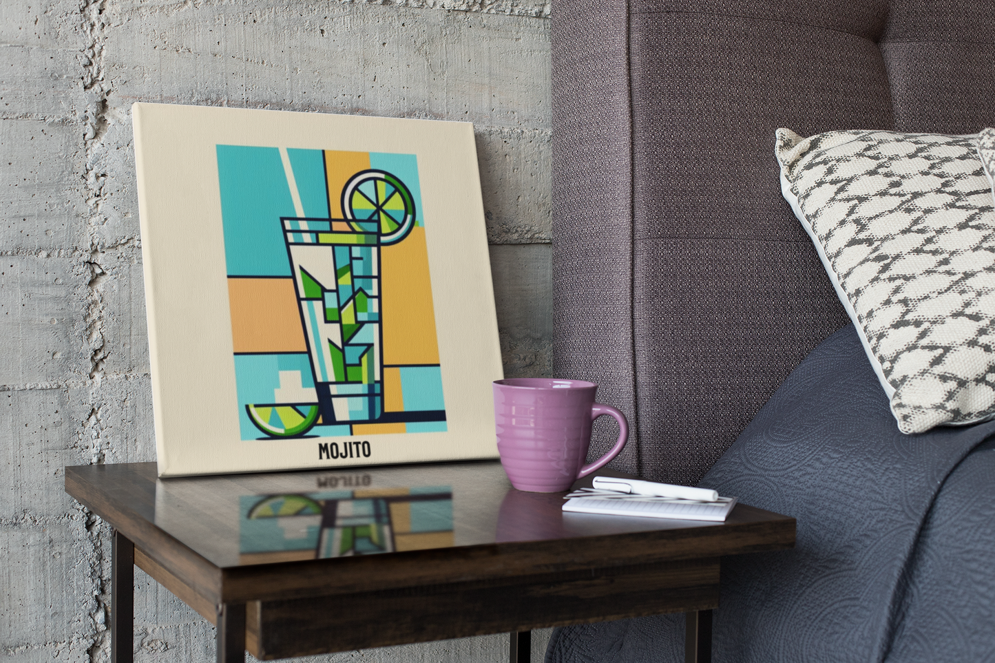 bar cart decor, cocktail poster