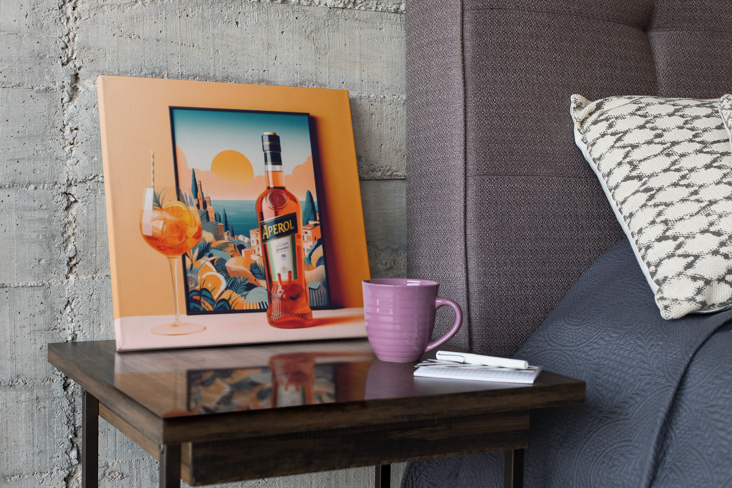 aperol spritz poster, cocktail poster, bar cart decor