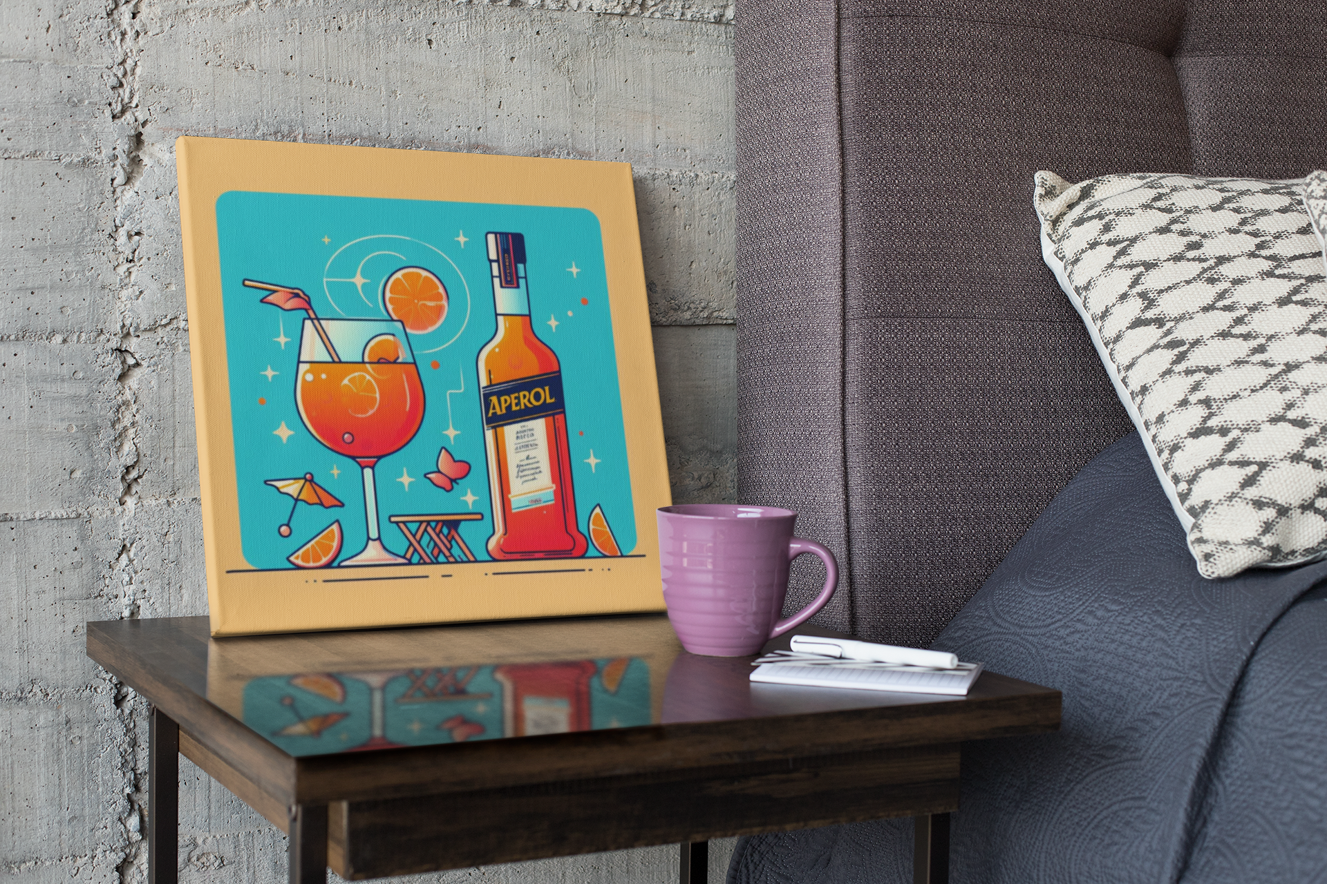 aperol spritz poster, cocktail poster, bar cart decor