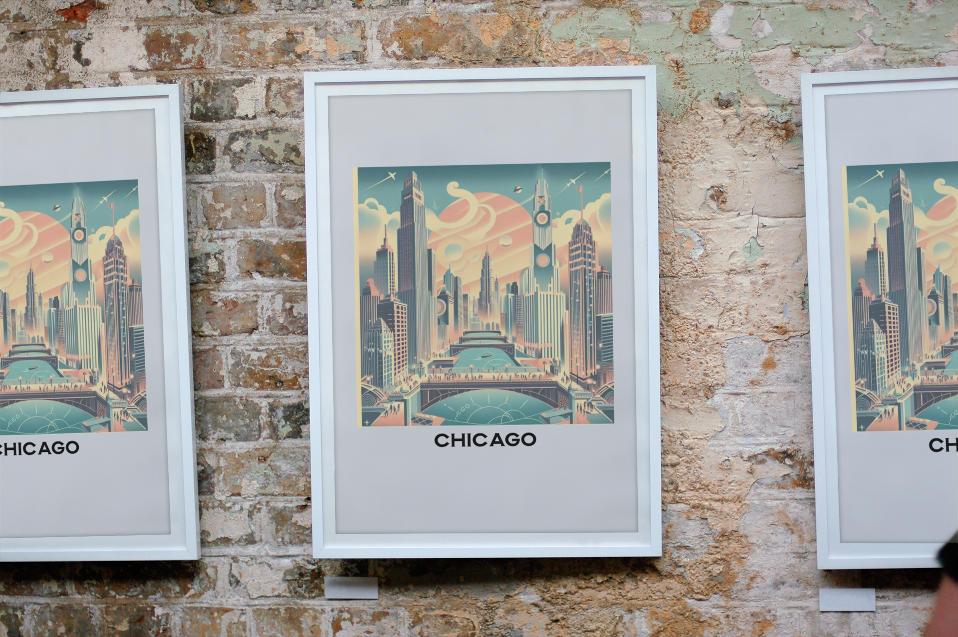 vintage travel poster, chicago poster