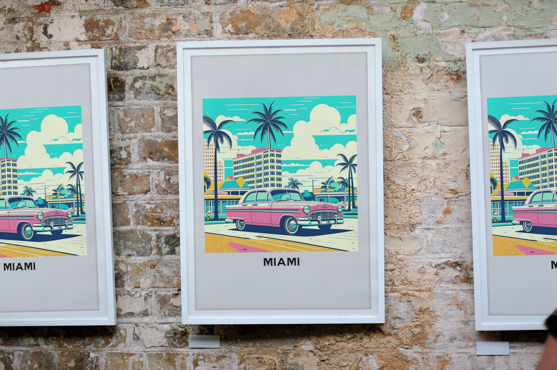 miami poster, vintage travel poster