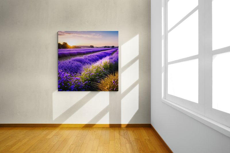 lavender wall art, lavender canvas, landscape art