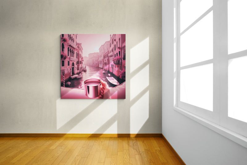 blush pink wall art, venice artwork, venice wall art canvas