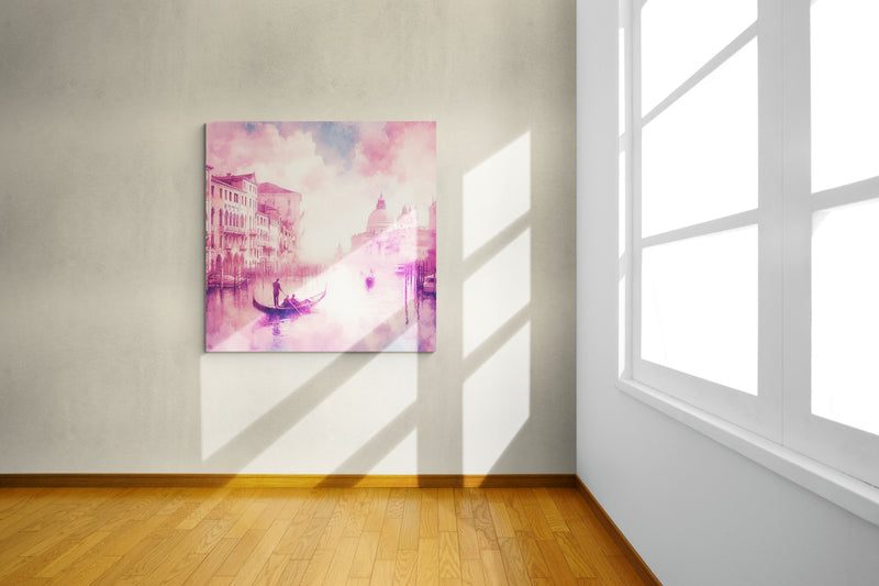 blush pink wall art, venice artwork, venice wall art canvas