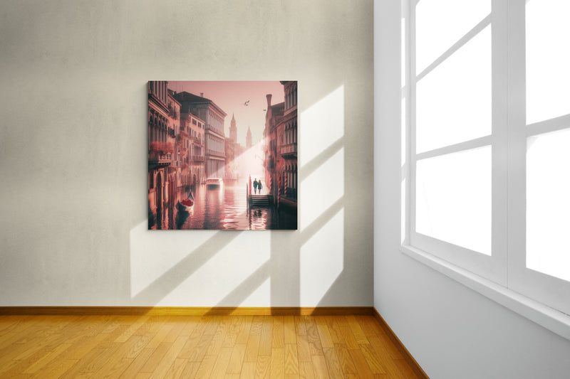 blush pink wall art, venice artwork, venice wall art canvas