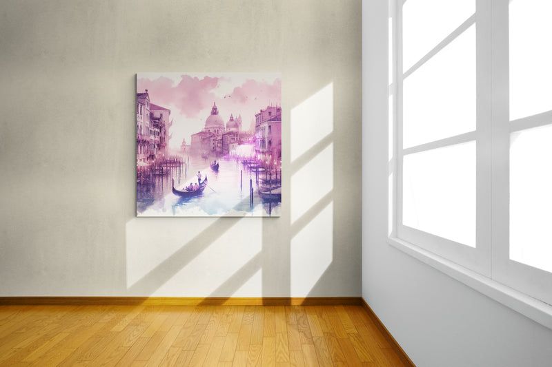 blush pink wall art, venice artwork, venice wall art canvas