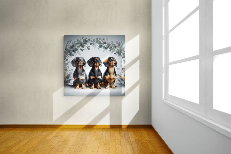 dachshund painting, dachshund wall art canvas