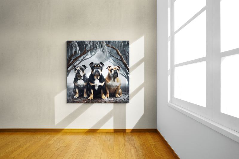 bulldog artwork, bulldog canvas art, bulldog wall art