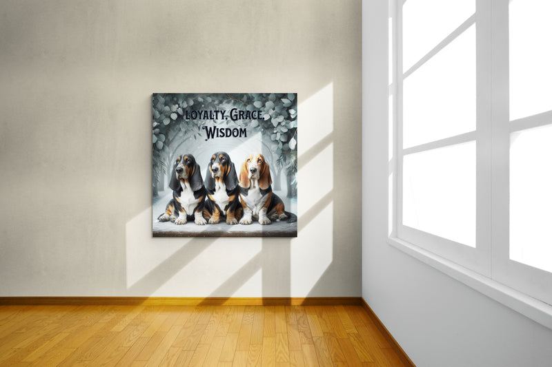 basset hound art, basset hound artwork