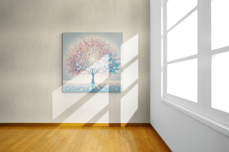 blossom artwork, cherry blossom wall art, blossom canvas