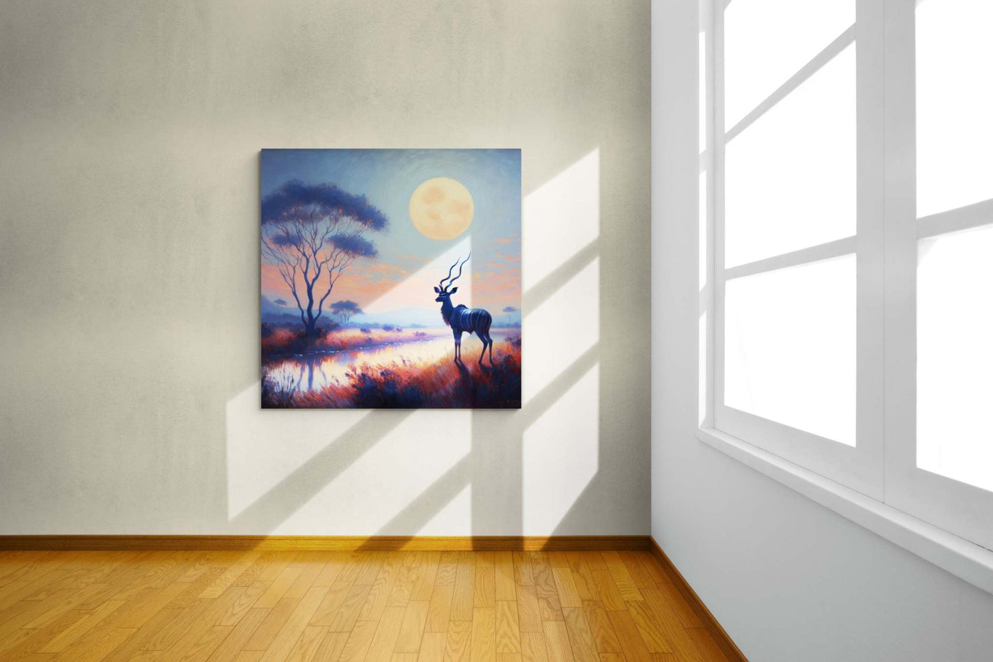 deer canvas, kudu artwork, wildlife canvas